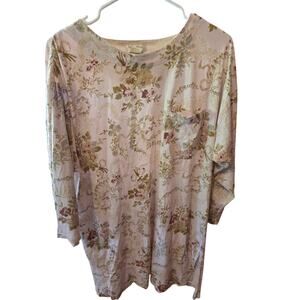 Vintage Victoria's Secret Pajama Dress M Womens White Floral Cotton Coquette